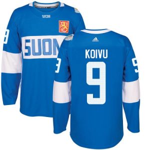 Herren Team Finland #9 Mikko Koivu Authentic Blau Auswärts 2016 World Cup